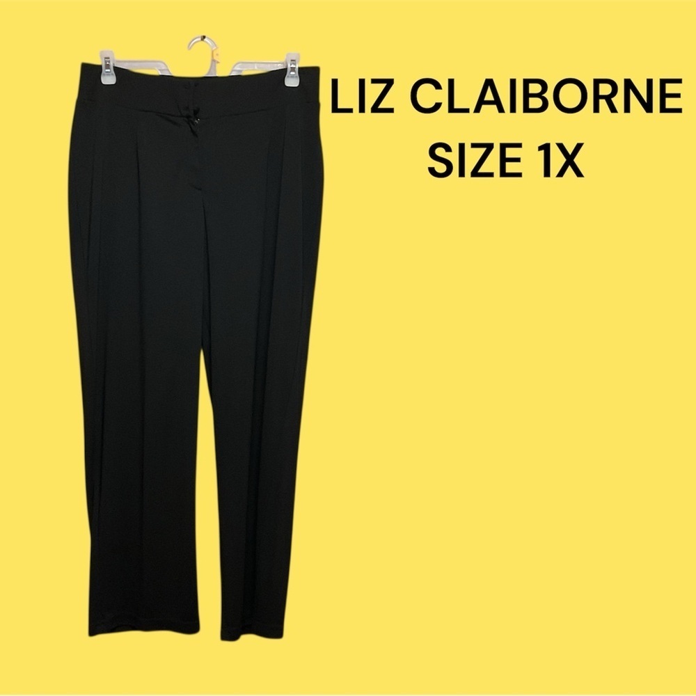 LIZ CLAIBORNE WOMENS BLACK SLACKS SIZE 1X GENTLY WORN